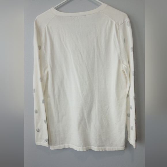 Tommy Hilfiger Cream Polka Dot V-neck Sweater Womens XL - Picture 4 of 8